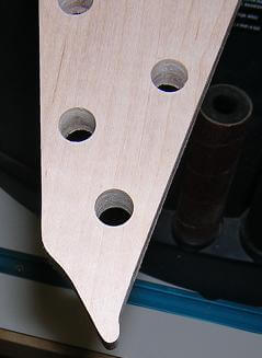 After sanding the new headstock profile.