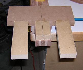 Neck tenon jig attached and ready to rout.