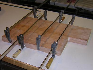The body blank glue-up in action.