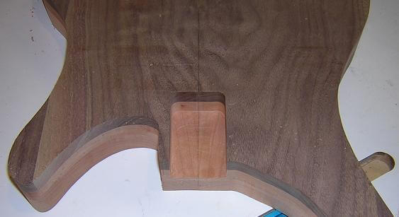 The neck pocket after routing.