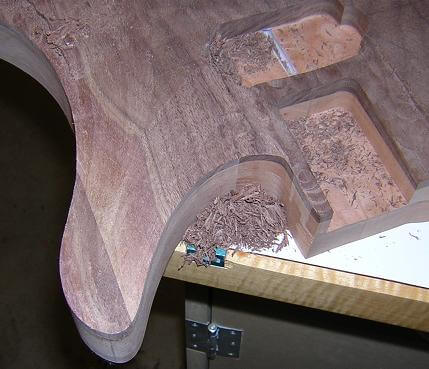 Carving the lower horn.