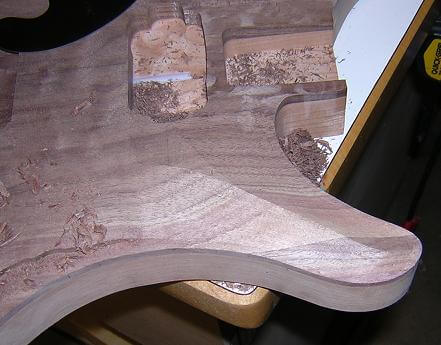 The carve of the bottom horn is done.