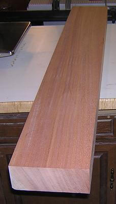 The cleaned up slab of mahogany.