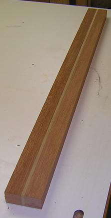 The neck blank trimmed to rough size.