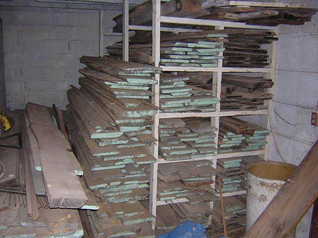 The stack of lumber from which the walnut was taken.