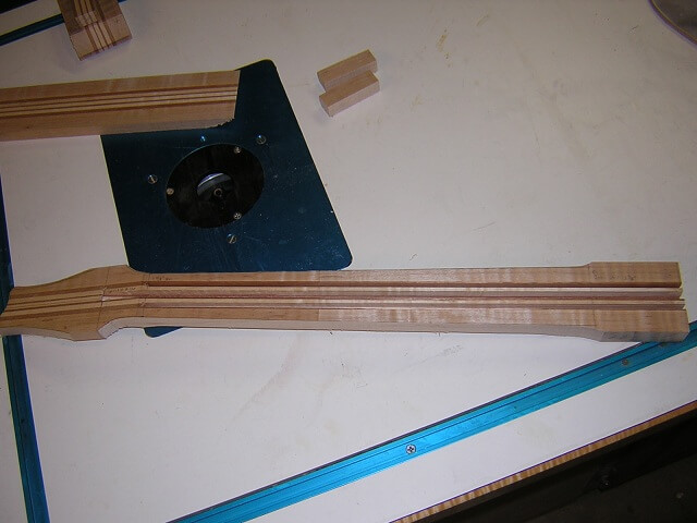 Cutting the neck to width.