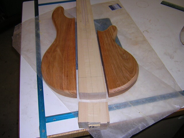 Cutting the neck blank to length.