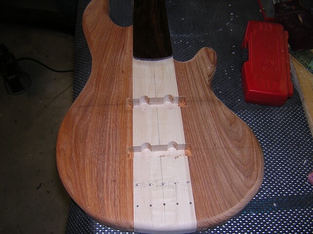 The guitar ready for the finishing process.