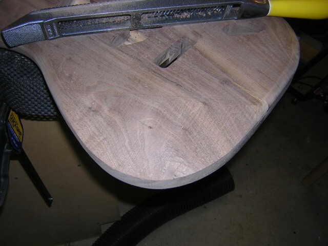 The front contour carved and ready for sanding.