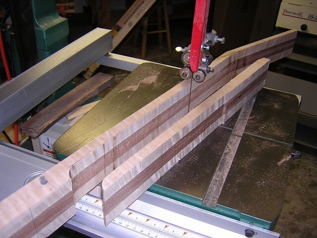 Cutting the back off the neck blank.