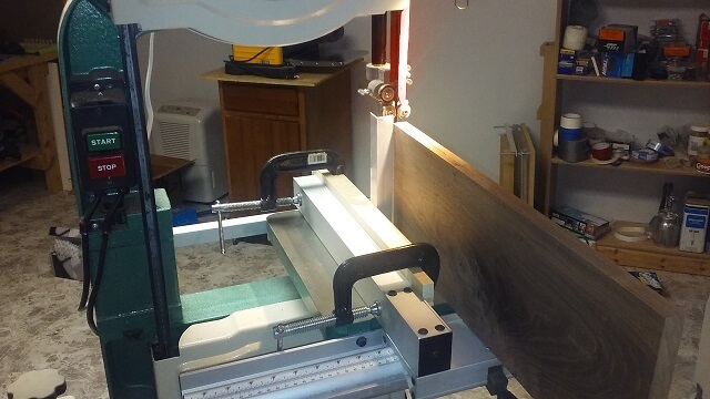 Resawing the front and back pieces to bookmatch them.