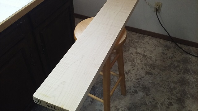 The piece of maple that will become the frame of the body.