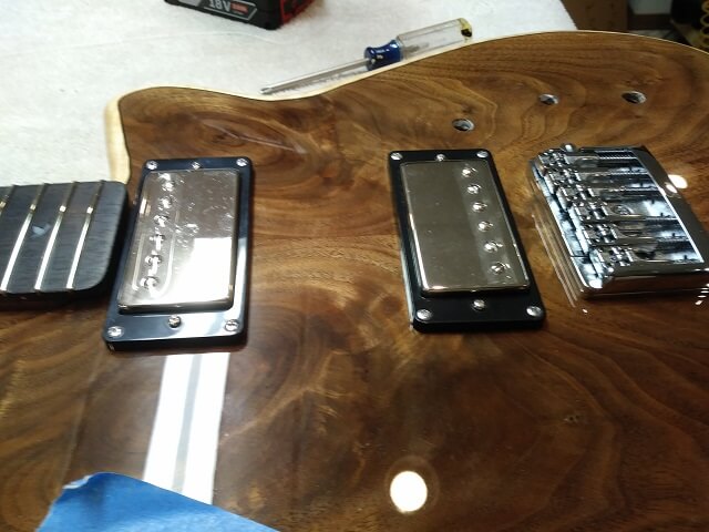 Installing the pickups.