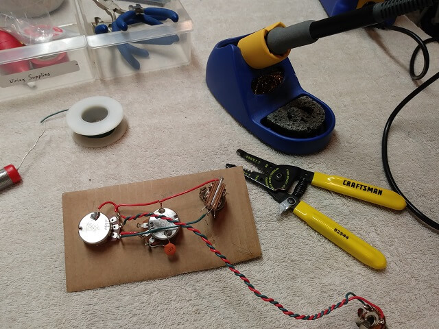Wiring the components.