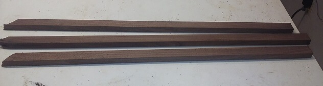 The pieces of walnut that will make up the neck.