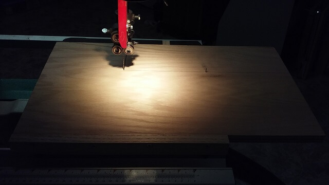The top of the circle cutting jig.