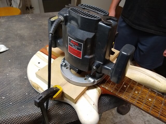Routing the pickup cavities.