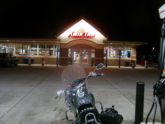 Getting gas at Kwik Trip before heading back to the hotel.