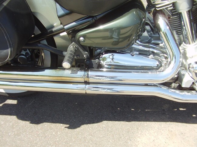 The exhaust on my bike coming loose.