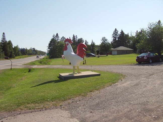 A giant rooster in Two Harbors, MN.