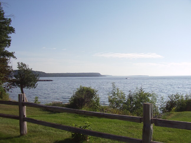 A rare glimpse of Lake Michigan as seen from Door County.