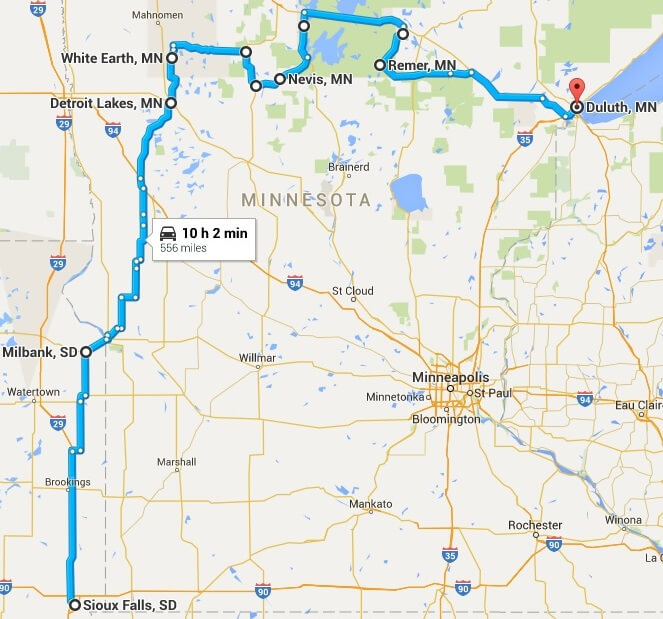 Our original day one route.
