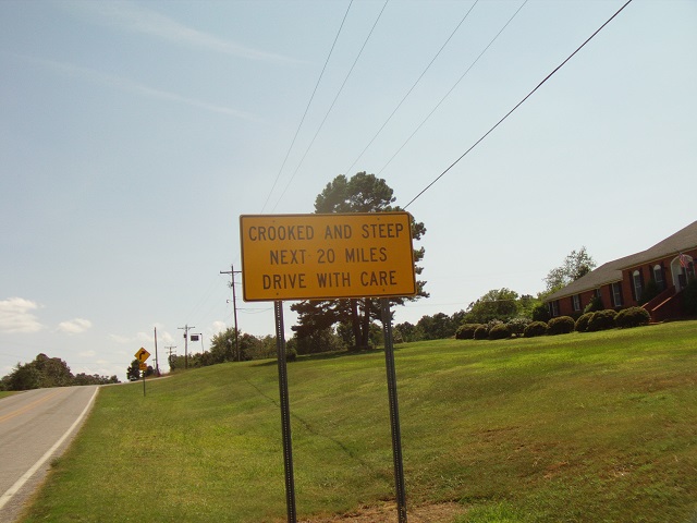 Heading over a mountain west of Melbourne, AR