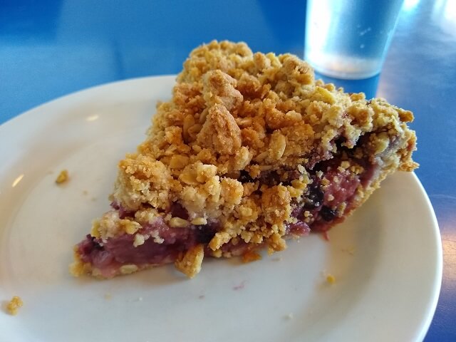 A slice of Five Lakes Pie at Betty's Pies.