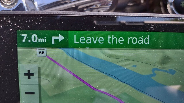 The Garmin GPS giving me very unhelpful directions.