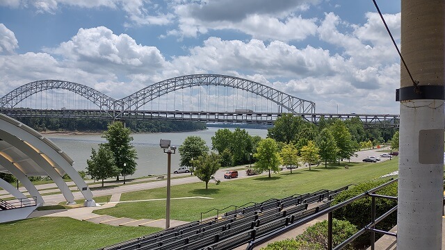 The bridge from New Albany, IN to Louisville, KY.