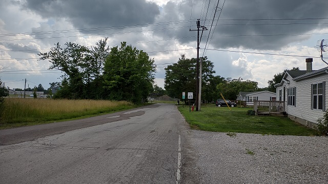 The detour off of the Ohio River Scenic Byway in East Enterprise, IN.