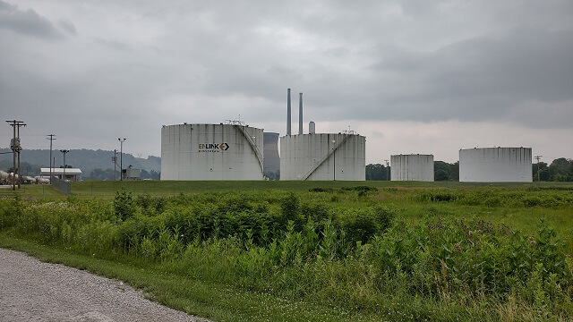A power plant along the Ohio River east of Marietta, OH.