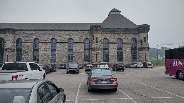 The parking lot off the east cell block wing of the OSR.