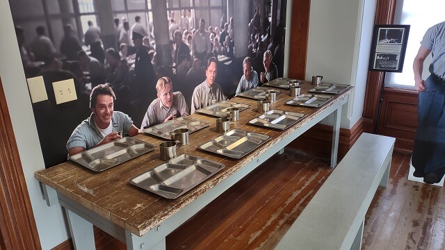 One of the mess hall tables from the Shawshank Redemption movie.