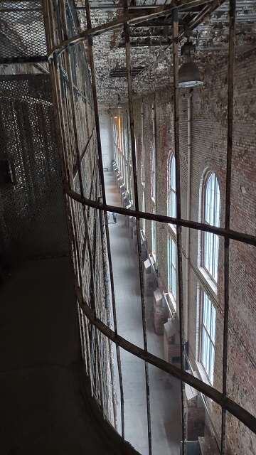Looking down from the sixth level in the east cellblock wing.