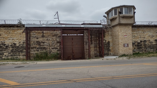 The east gate of the Old Joliet Prison in Joliet, IL.