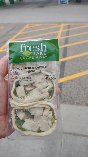 A chicken caesar wrap I ate as a snack in Sugar Grove, IL.