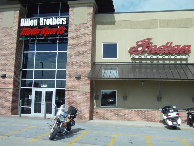Outisde of Dillon Brothers Motorsports in Omaha.
