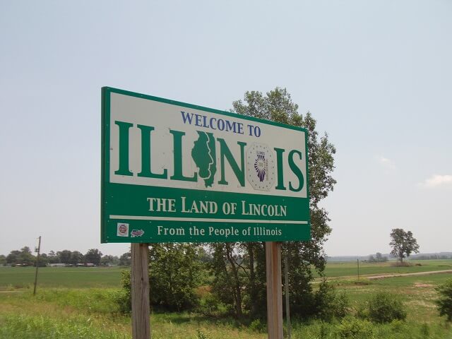 Welcome to Illinois sign.