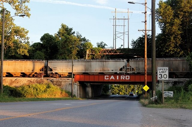 A train trestle on the north end of Cairo, IL (Not My Picture.)