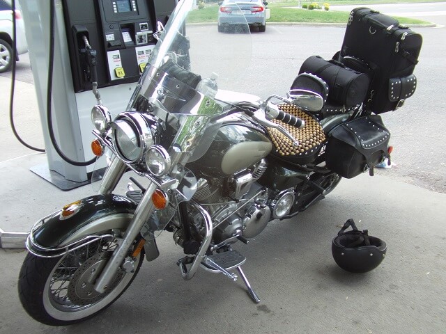 My final gas stop and a thorough motorcycle cleaning.