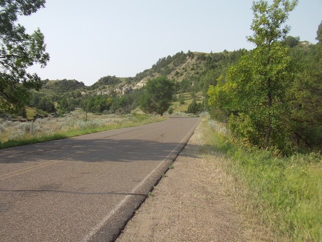 Riding the south loop in Teddy Roosevelt National Park.