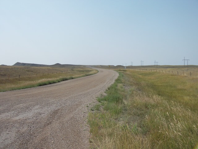 Road to the geographical center of the United States.