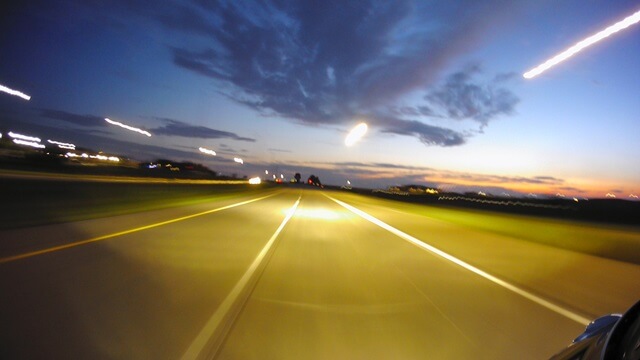 Heading north on I-229 before sunrise.