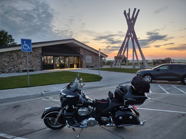 Taking a restroom break near Salem, SD.