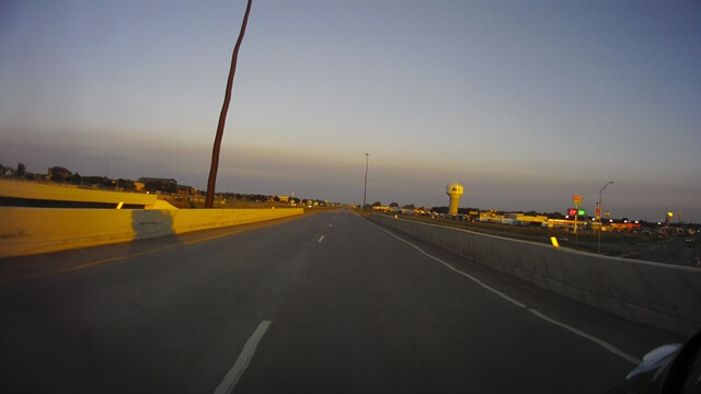 Heading west on I-90 passing Mitchell, SD.