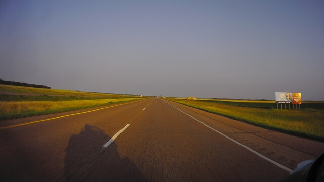 Heading west on I-90, between Mitchell, SD and Chamberlain, SD.