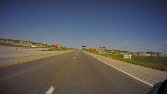 Approaching the exit at Wall, SD.