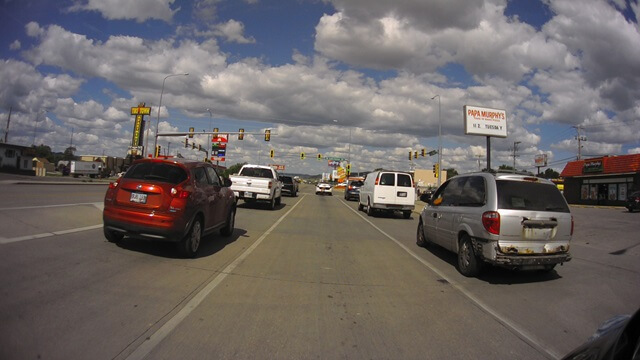 Riding through Rapid City, SD.