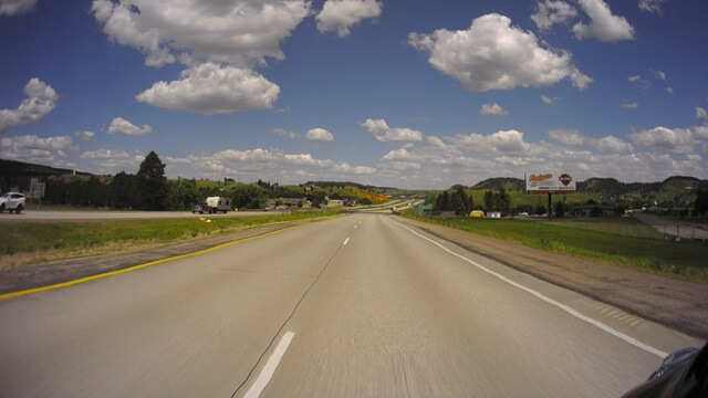 Heading west on I-90 between Rapid City, SD and the Wyoming border.